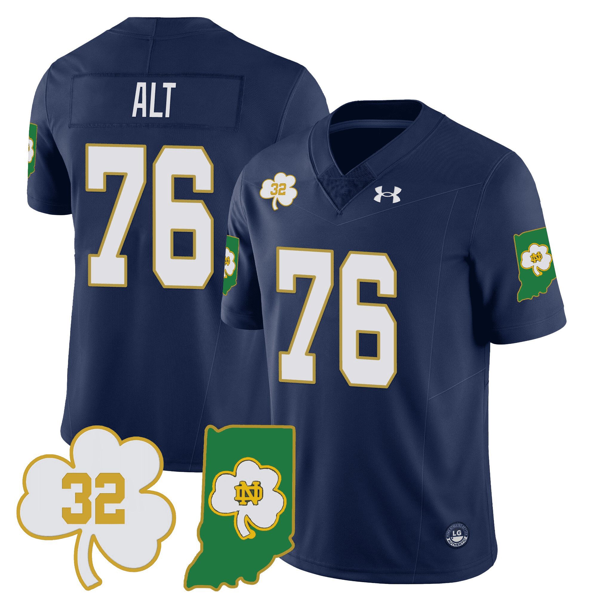 Men Notre Dame Fighting Irish #76 Alt Drak Blue 2024 Vapor Limited NCAA Jersey